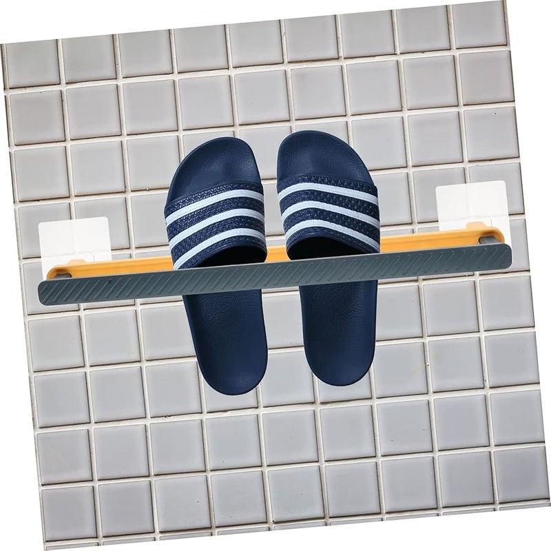 Blue Wall Mounted Telescopic Shoe Rack Space Saving Slipper Organizer for Bathroom Bedroom Entryway - Image 2